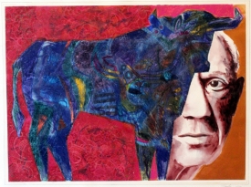 a blue bull-picasso